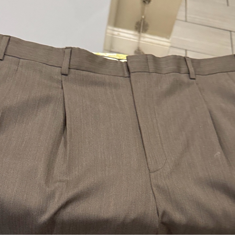 Towncraft Men's Brown Flat Front Pants